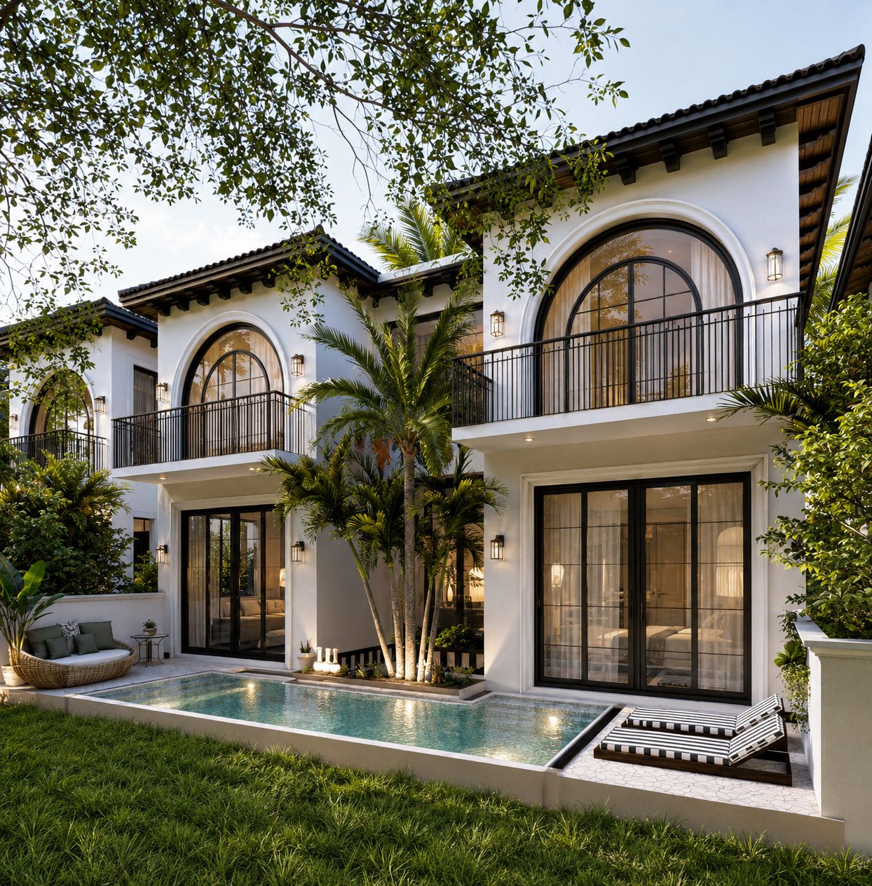 Private Pool Deck & Facade Elevation